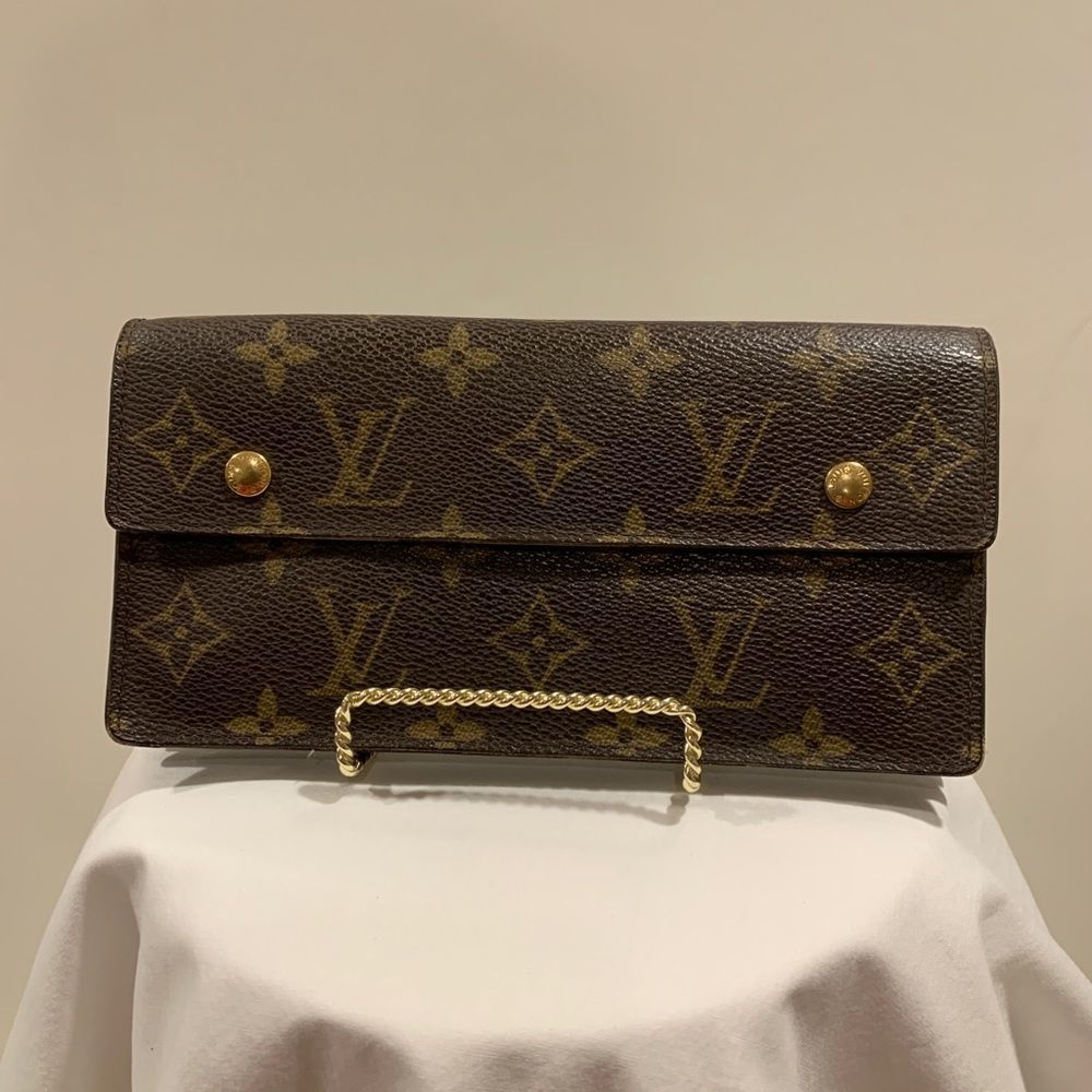 Louis Vuitton Monogram Porte Monnaie Accordion Bifold Long Wallet /Q4947
